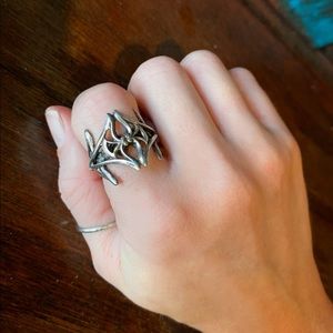 Silver Dark Shadows VSA Virgins Saints Angels Spider Ring 6